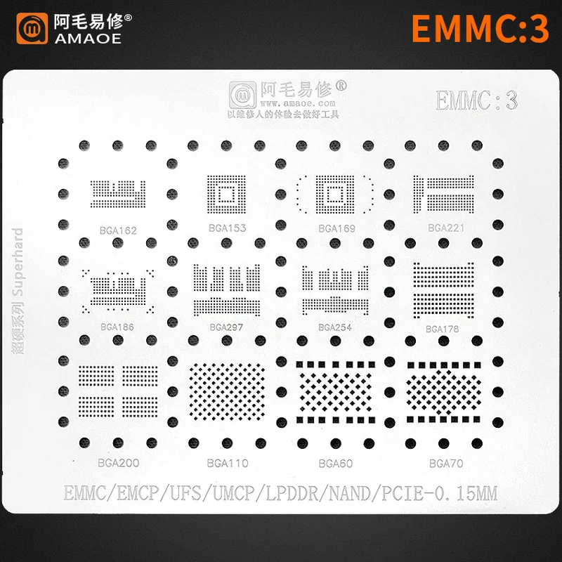 0.15mm Amaoe Reballing Stencil - огляд і ціна Tasmota Flash Tool