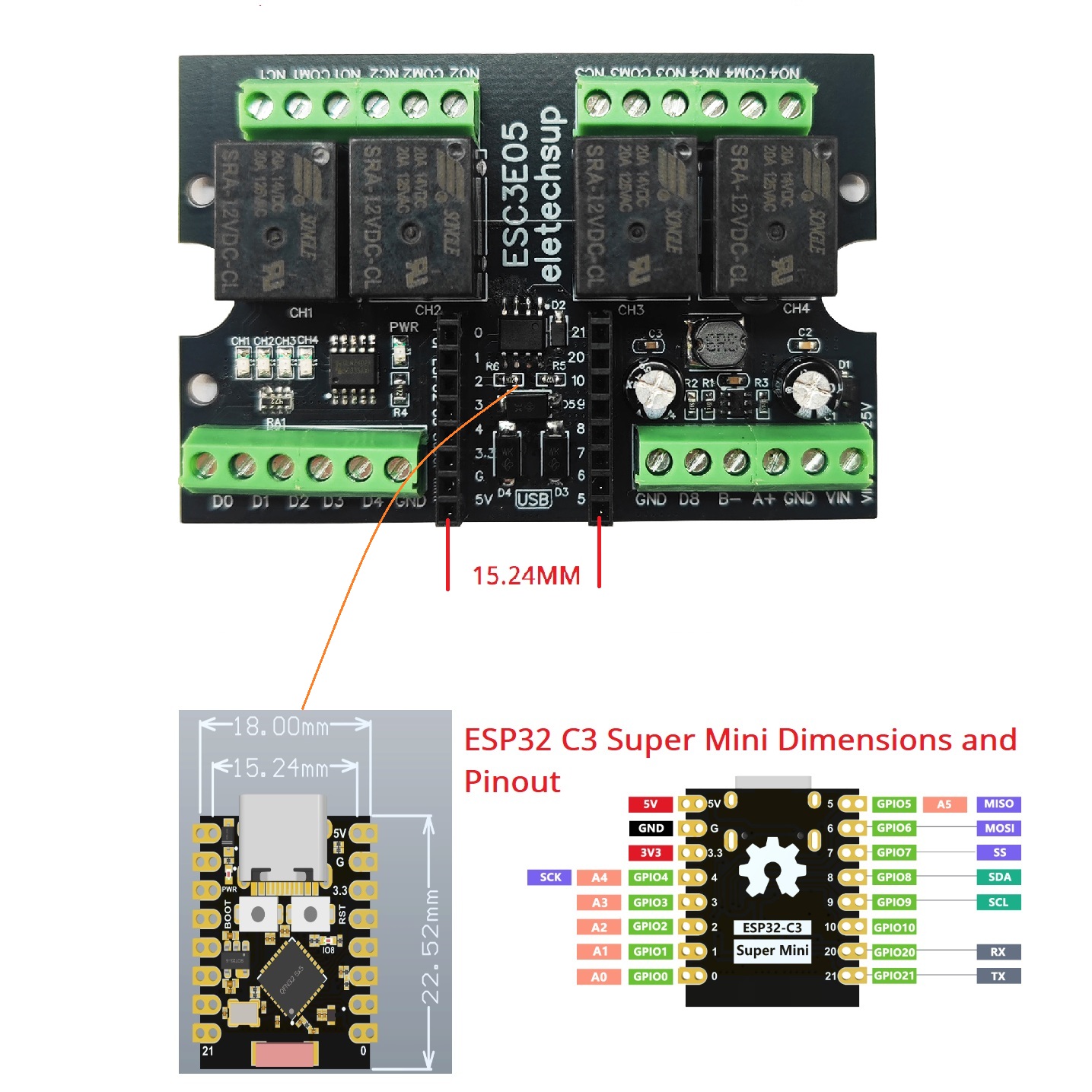 ESC3B04 ESP32-C3 Industrial Re - огляд і ціна Home Automation Industry