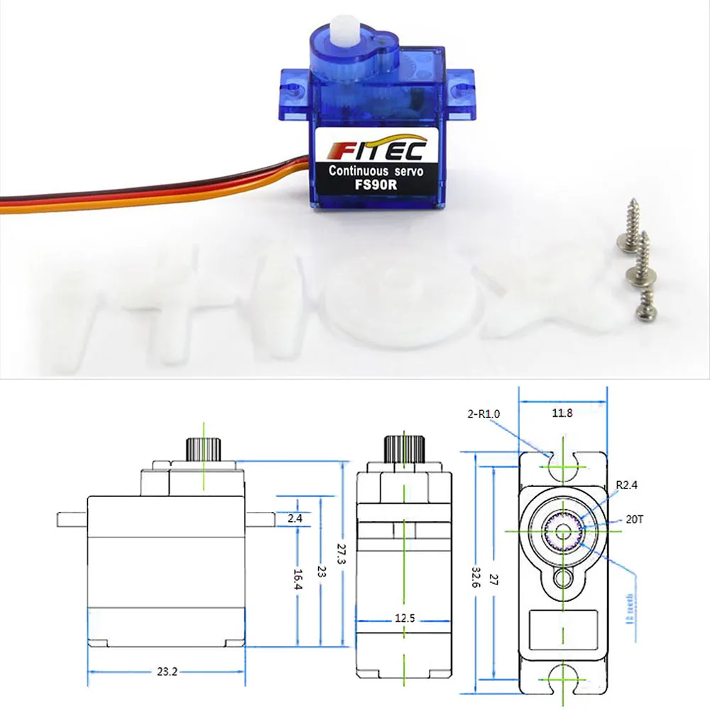 Feetech Mini FS90R Micro Servo - огляд і ціна Diy Automation Projects